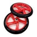 2 Pieces Scooter Wheel 200 Mm Pu Material Wheel Thickness,red