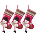 3 Pack Christmas Stockings for Xmas Holiday Party Decoration, B