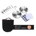Camping Tableware Set Portable Fork Spoon Plate and Tableware
