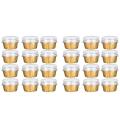 Dessert Cups with Lids,50 Pack Gold Aluminum Foil Baking Cups Holders