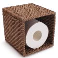 Square Rattan Tissue Box Cover, 5.7 X 5.7 X 5.7 Inches, Brown