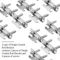 16pcs Curtain Rod Bracket Adjustable,for Wall Single Curtain Rod