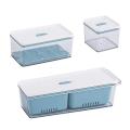 Stackable Produce Saver, Organizer/storage Containers Set Of 3(blue)