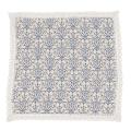 Retro Blue and White Table Cloth with Lace Cotton & Linen, 60*60cm