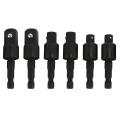 6pcs Drill Sockets Adapter Set Hex Socket Adapter 1/4,3/8,1/2 Inch