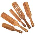 5pcs Wooden Spatula Set Wood Spoons for Cooking, Natural Teak Tools