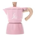 Coffee Maker Aluminum Mocha Espresso Moka Pot 6cup 300ml(pink)