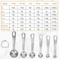6 Pack Stainless Steel Measuring Spoons Set for Food Coffee Spice