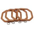 4pcs Octagon Embroidery Hoops Imitated Wood Display Frame for Sewing