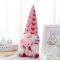 2 Pcs Valentines Day Gnome Plush Decor Handmake for Table Ornament