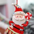 3pcs Christmas Decoration Soft Clay Santa Claus Holding Socks/candy