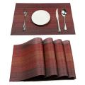 Placemats Set Of 4 Crossweave Woven Vinyl Placemat (red)