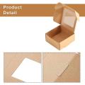 50 Pcs Mini Kraft Paper Box with Window for Homemade Candy (brown)