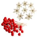 Christmas Glitter 20pcs Christmas Tree Ornament Artificial (gold)