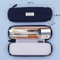 Angoo Canvas Pencil Case,stylish Simple Pencil Bag Navy