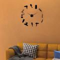 Diy Barber Shop Giant Wall Clock with Mirror Effect Wall Art(black)