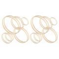 12 Pieces Wooden Bamboo Floral Hoop Set Macrame for Diy Wreath Decor