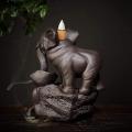 Handmade Backflow Incense Cute Ceramic Elephant Burner Waterfall