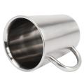 340 Ml Stainless Steel Copper Plated Double Layers Tea Mug Silver