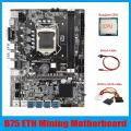 B75 Eth Mining Motherboard 8xpcie Usb Adapter+cpu+4pin to Sata Cable