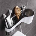 Wall Mounted Hair Dryer Holder with Organizer Cup,for Bathroom Gray