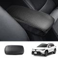 Car Carbon Fiber Center Console Lid Armrest Box Leather Protective C