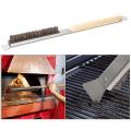 Pizza Oven Brush Grill Fiber Bristles Wood Handle Barbecue Clean