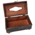 Retro Copper Ring Pattern Wooden Paper Box Holder Decor New:retro Red