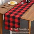 13x108inch Black and Red Plaid Table Runner,for Party Home Decor