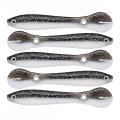 5pcs 10cm 6g Bionic Loach Soft Lure Bait Black+white