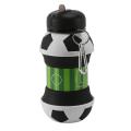 Football Sports Water Bottle Foldable Travel Bottles with Silicone