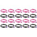 20 Pack Adjustable Cat Collar with Bell, Pet Collar, (rose and Black)