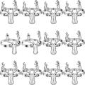 Deer Napkin Rings Retro for Christmas Party Decoration (silver,12pcs)