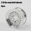 4pcs Rims Wheels for Tamiya Hsp Hpi 94123/122 Rc Car Hub Parts Silver