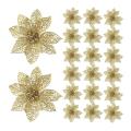 20 Pieces Glitter Christmas Tree Ornaments for Festival Decor,gold