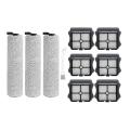 10 Pcs Replacement Brush Roller Vacuum Hepa Filter Kit