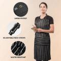 Aprons for Women and Men, Chef Apron for Cooking,white Pinstripe