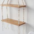Bohemian Tapestry Rack Hand-woven Wall Hanging Storage Wooden Shelf