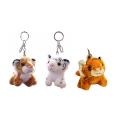 3 Pieces Plush Keychain Stuffed Animal Tiger Toy Animal Charm Keyring
