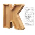 Wooden Personalized Piggy Bank Toy Alphabet for Kids (alphabet-k)