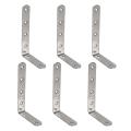 6pcs 125x75mm L Shape Stainless Steel Shelf Corner Brace Bracket