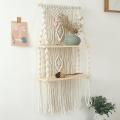 Handmade Tassel Macrame Wall Hanging Shelf Boho Cotton Rope Shelf