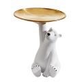 Cute White Bear Tray Stroage Figurines Home Decor Modern Nordic Resin