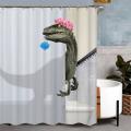 Lovely Bathing Dinosaur Print Curtain Shower Bath Curtain180x180cm