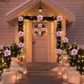 50 Pack Poinsettia Christmas Tree 5inch Artificial Decor Wreath(pink)
