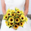 4pcs Artificial Sunflowers Bundles Fake Flowers Bouquets Faux Floral