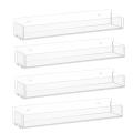 Clear Acrylic Spice Shelf for Wall Kitchen Pantry Cabinet Door 4 Pack