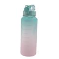 Sport Water Bottle with Straw & Time Marker, 64 Oz Gallon Tritan -d