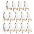 14pcs Mini Canvas and Easel Brush Set, Canvas 4x4 Inch