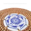 Handwoven Rattan Storage Box with Lid Wicker Fruit Cake Basket A